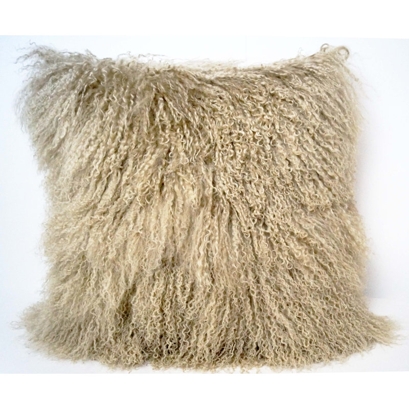 Trophy Room Stuff Tibetan Lamb Fur Throw Pillow & Reviews Wayfair